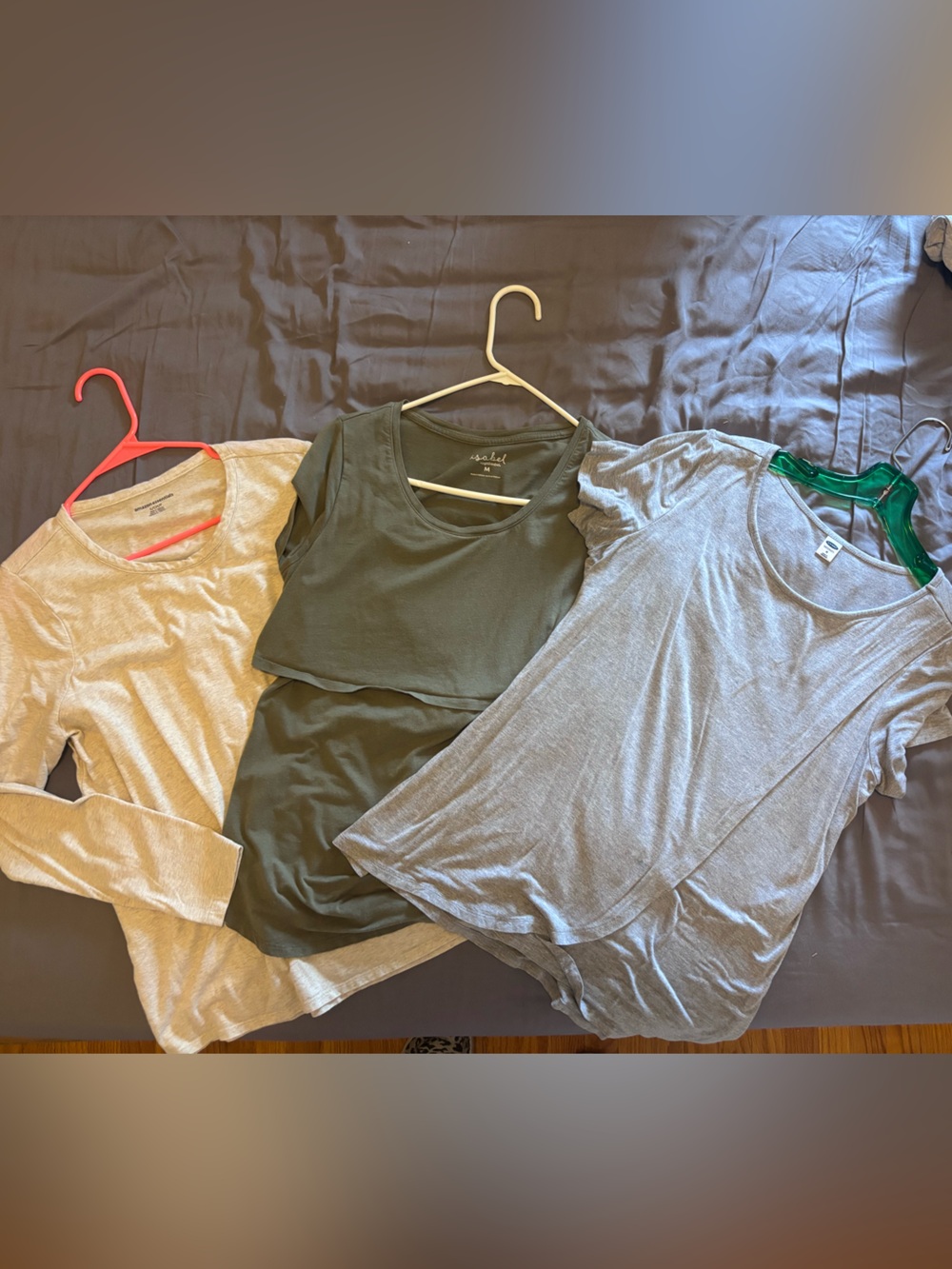 Lot of 3 maternity breastfeeding nursing tees old navy, Ingrid & Isabel